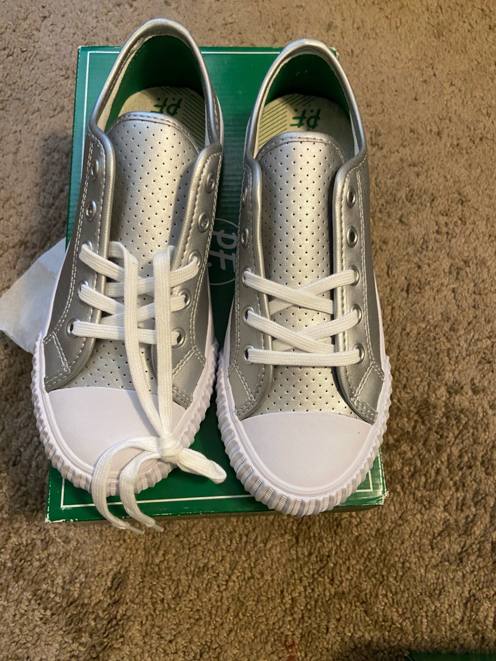 Silver Sneakers with Laces - PF Flyers